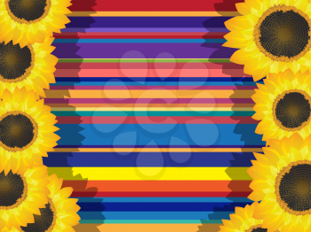 Decorative sunflowers card with room for your text.
